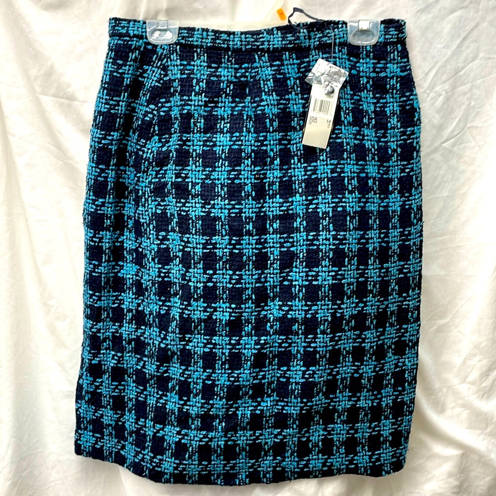 NEW!!! Kasper & company ASL lined tweed knee skirt ladies sz 14